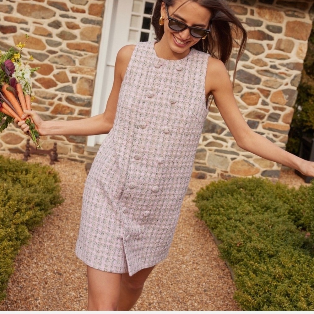 Tuckernuck Pomander Place NEW Bianca Tweed Pink Dress